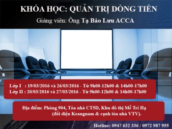 K1: Khóa đào tạo dành cho các chủ Doanh nghiệp: QUẢN TRỊ DÒNG TIỀN