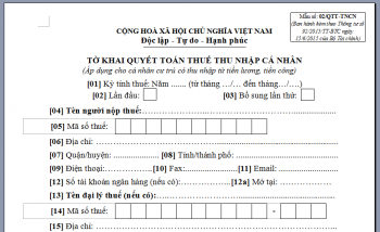 Hướng dẫn quyết toán thuế TNCN năm 2016 cho năm 2015